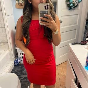 Red Calvin Klein dress